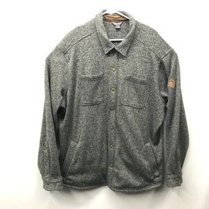 Eddie Bauer Jacket Mens Shacket Snap Front Gray Knit Pockets Size 2XL